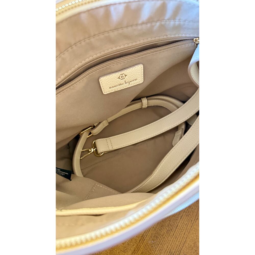 Nanette Lepore Butter Yellow Pebbled Leather Tote Shoulder Crossbody NWOT - Picture 4 of 12